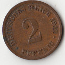 GERMANIA  2 Pfennig 1911 Zecca D